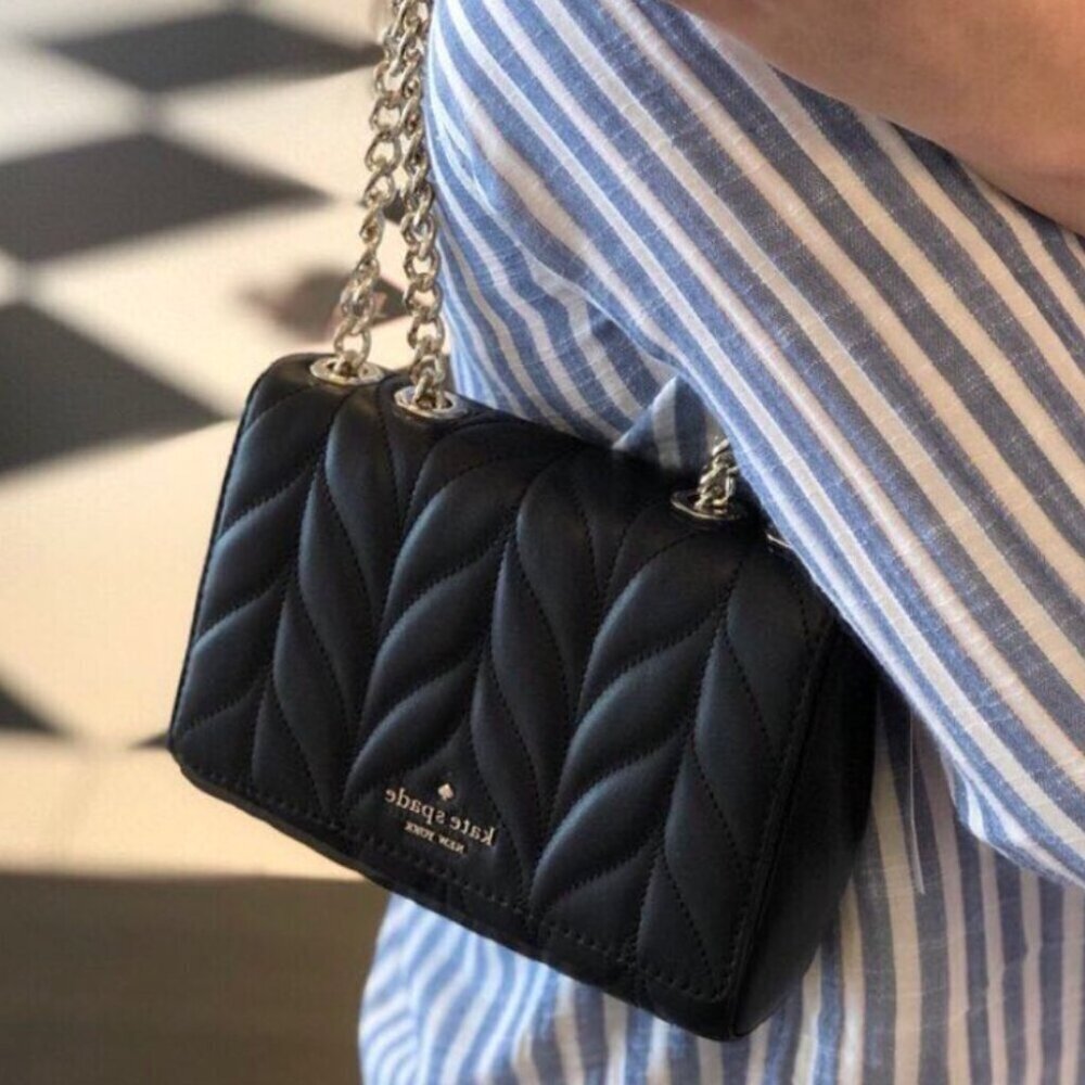 Kate Spade New York Leather Crossbody Bag Briar Lane Emelyn Purse Black
